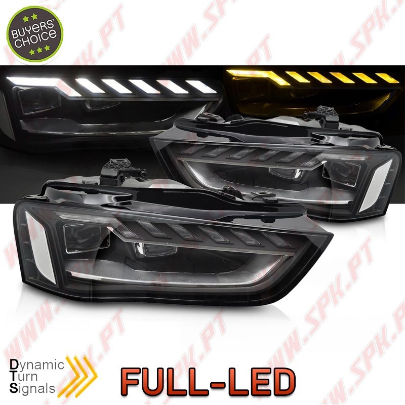 Faróis FULL-LED DRL Black - AUDI A4 B8 (2012-2015)