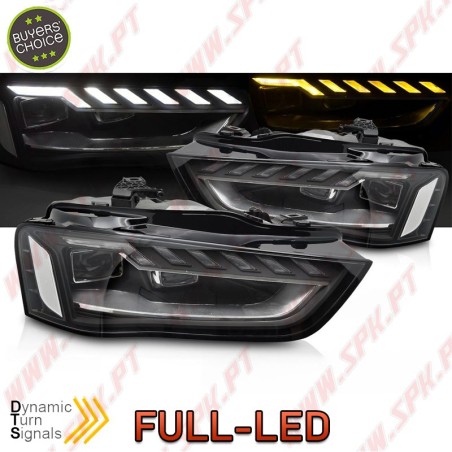Faróis FULL-LED DRL Black - AUDI A4 B8 (2012-2015)