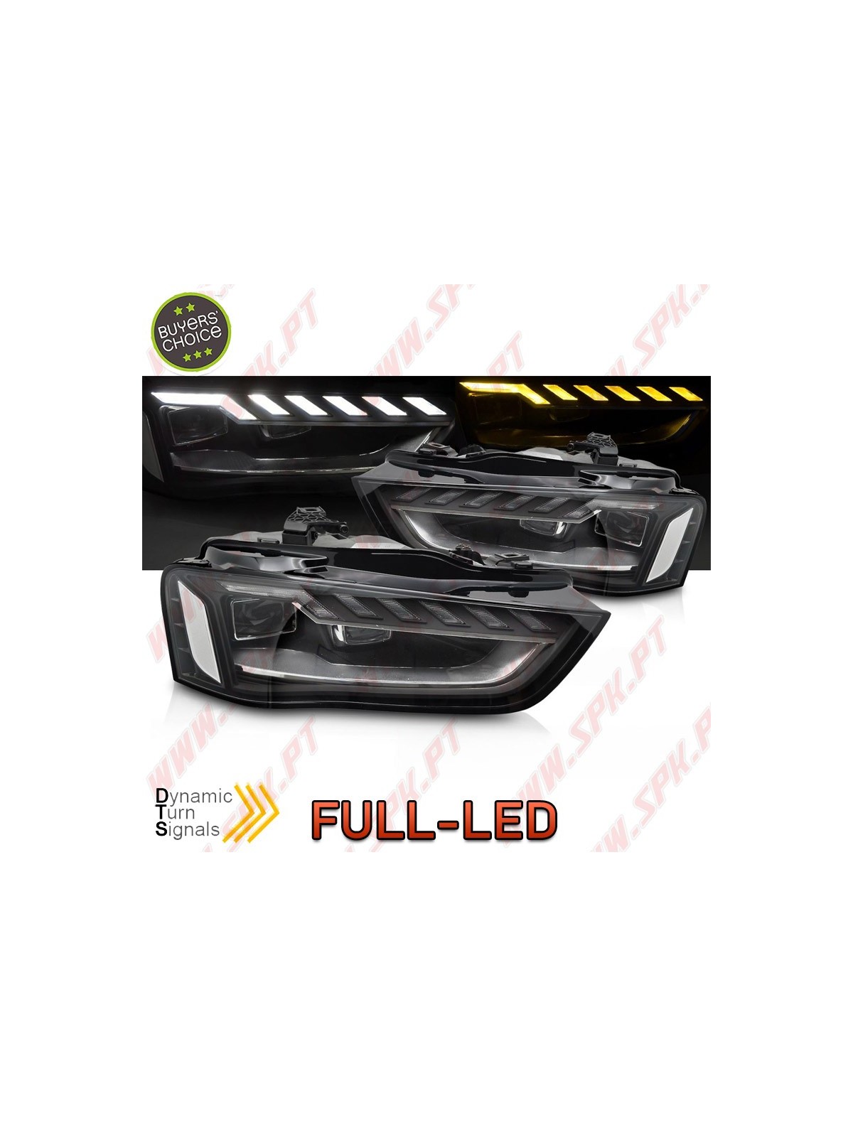 Faróis FULL-LED DRL Black - AUDI A4 B8 (2012-2015)