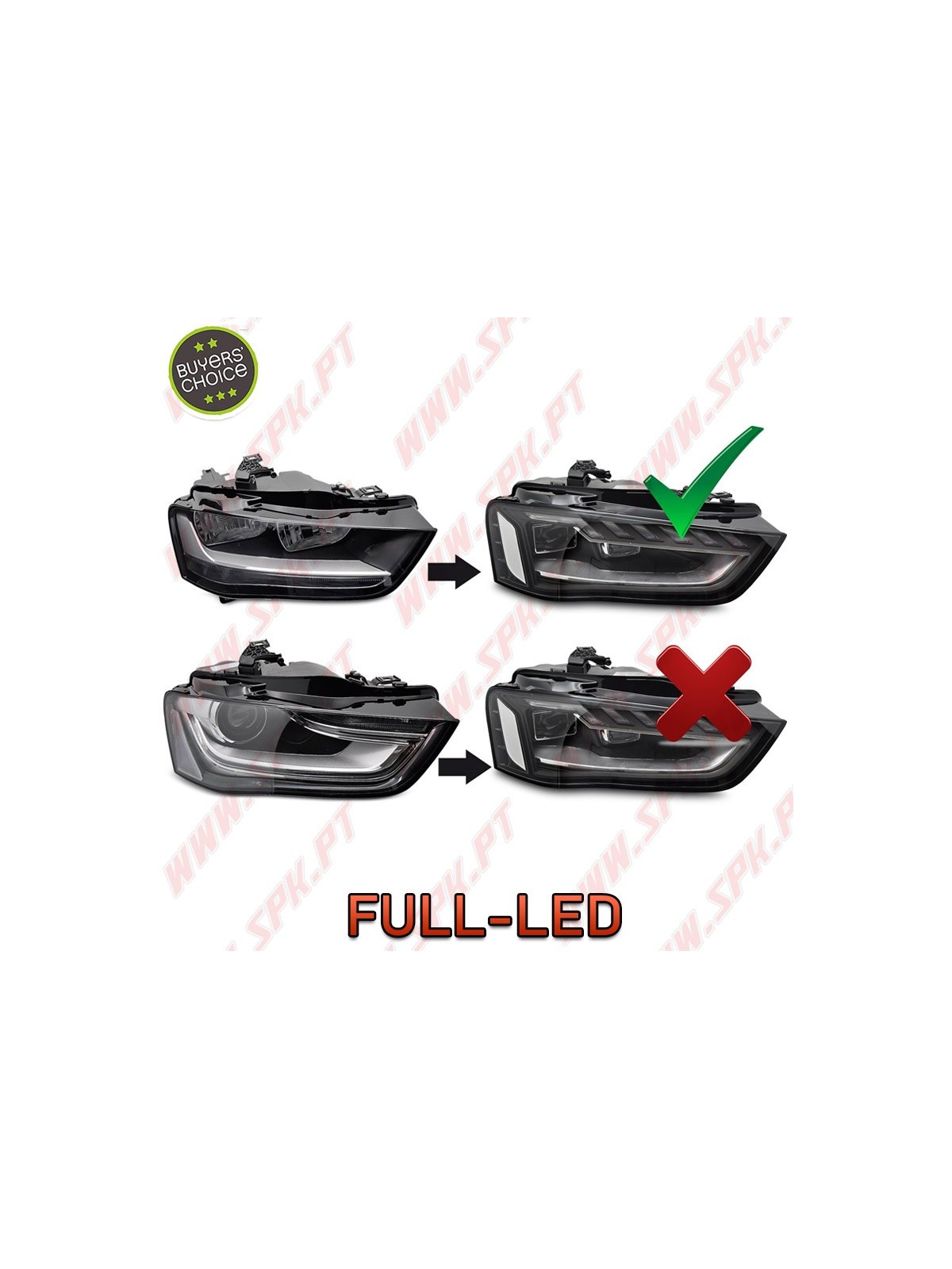 Faróis FULL-LED DRL Black - AUDI A4 B8 (2012-2015)