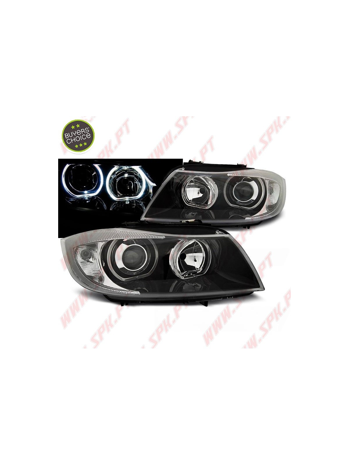 Faróis Angel Eyes / Black - BMW E90 / E91 (2005-2011)