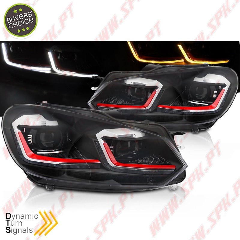 Faróis Dynamic DRL LED / Red Line - VW Golf 6 (2008-2012)