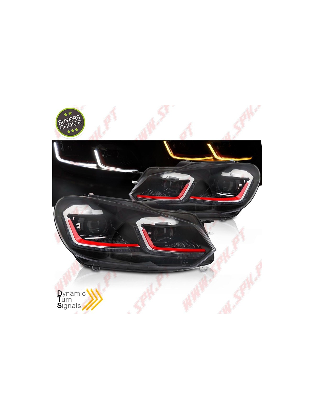 Faróis Dynamic DRL LED / Red Line - VW Golf 6 (2008-2012)