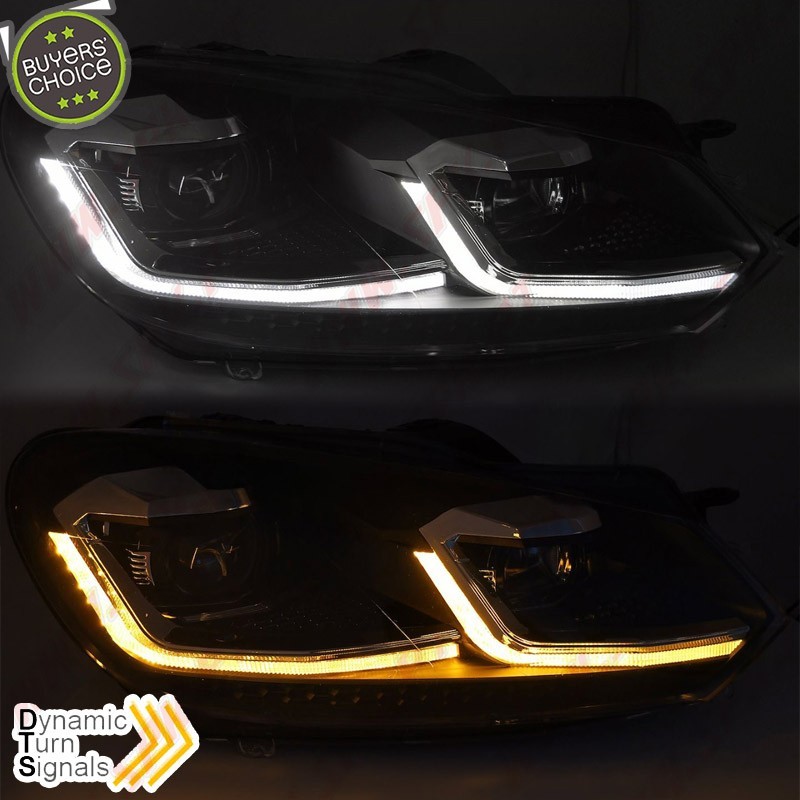 Faróis Dynamic DRL LED / Black Line - VW Golf 6 (2008-2012)