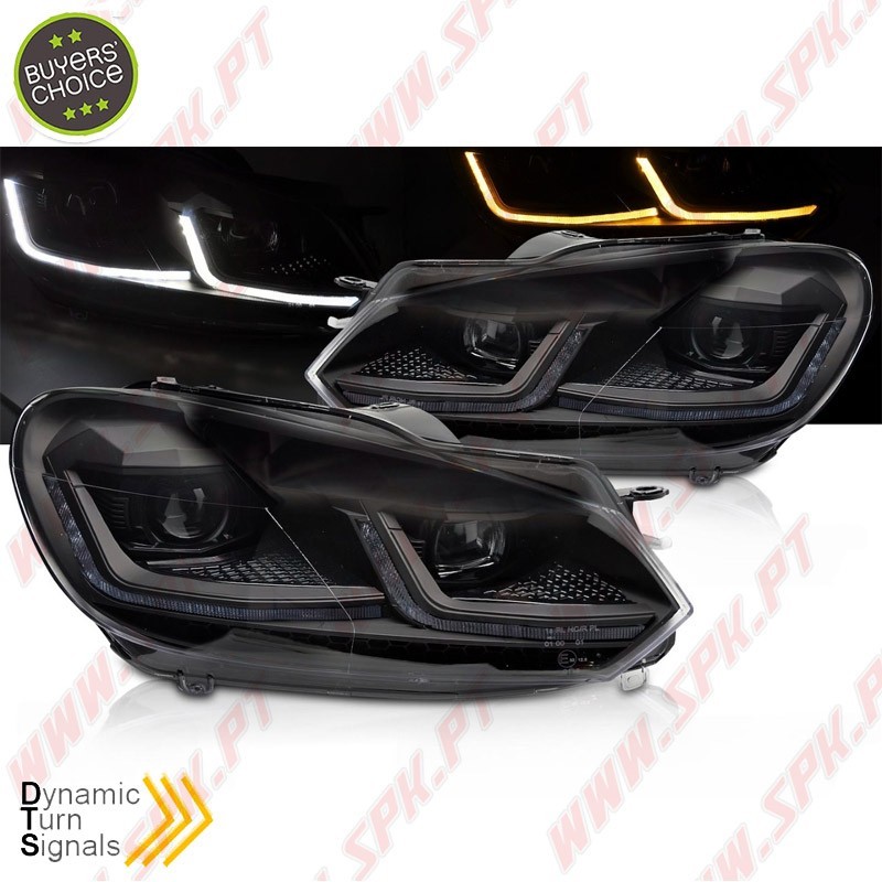 Faróis Dynamic DRL LED / Black Line - VW Golf 6 (2008-2012)