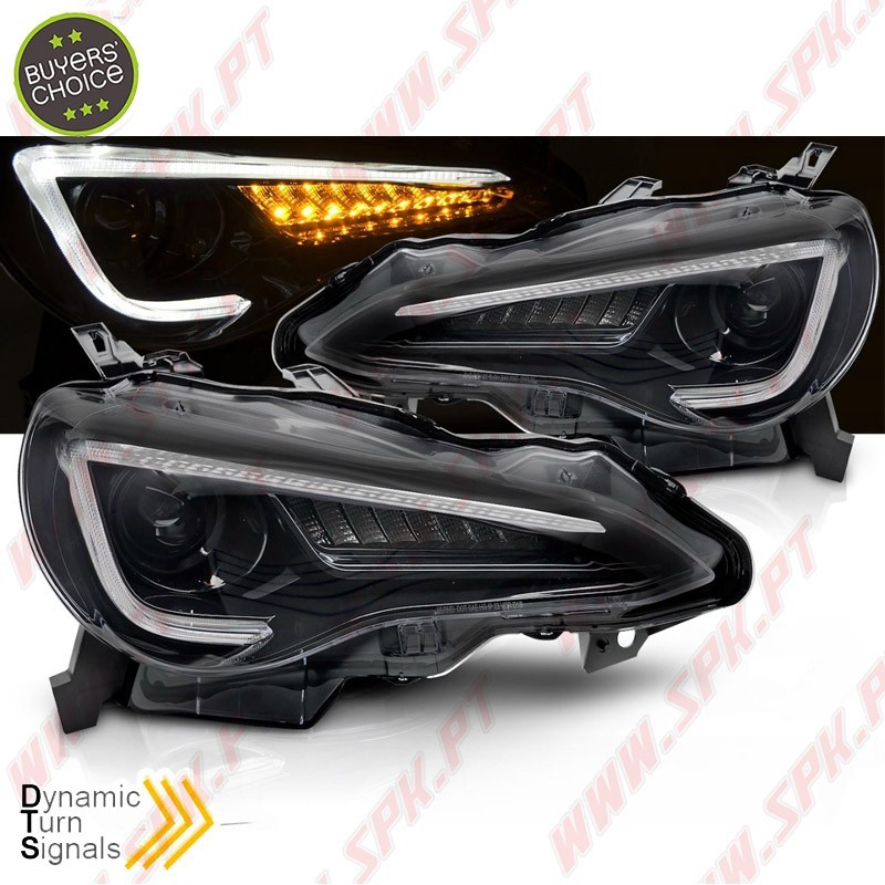 Faróis Tube-LED DRL Black - Toyota GT86 (2012-2021)