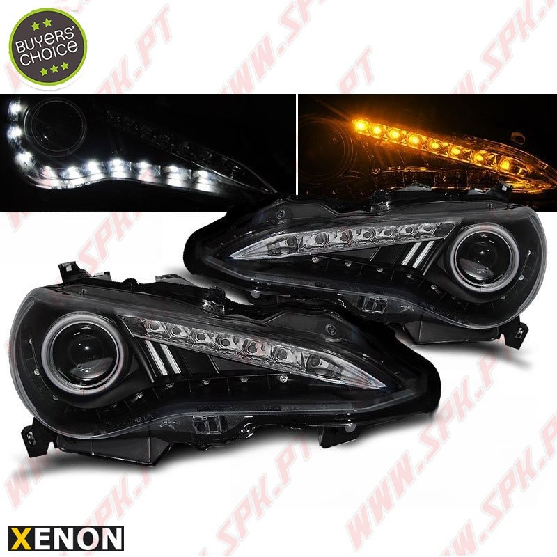 Faróis Xenon LED DRL Black - Toyota GT86 (2012-2016)