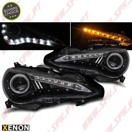 Faróis Xenon LED DRL Black - Toyota GT86 (2012-2016)