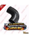 Tubo de Silicone 76mm Curva 90º Preto | Alta Performance Black Edition