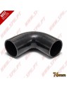 Tubo de Silicone 76mm Curva 90º Preto | Alta Performance Black Edition