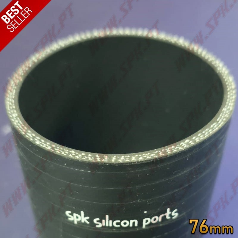 Tubo de Silicone 76mm Curva 90º Preto | Alta Performance Black Edition