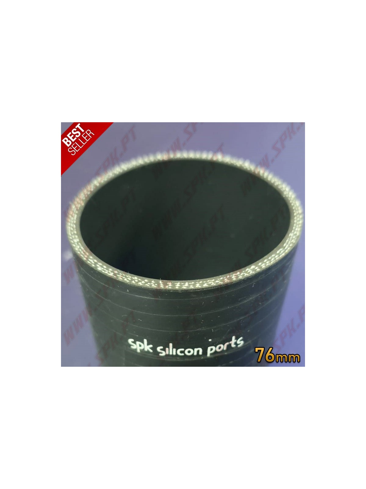 Tubo de Silicone 76mm Curva 90º Preto | Alta Performance Black Edition