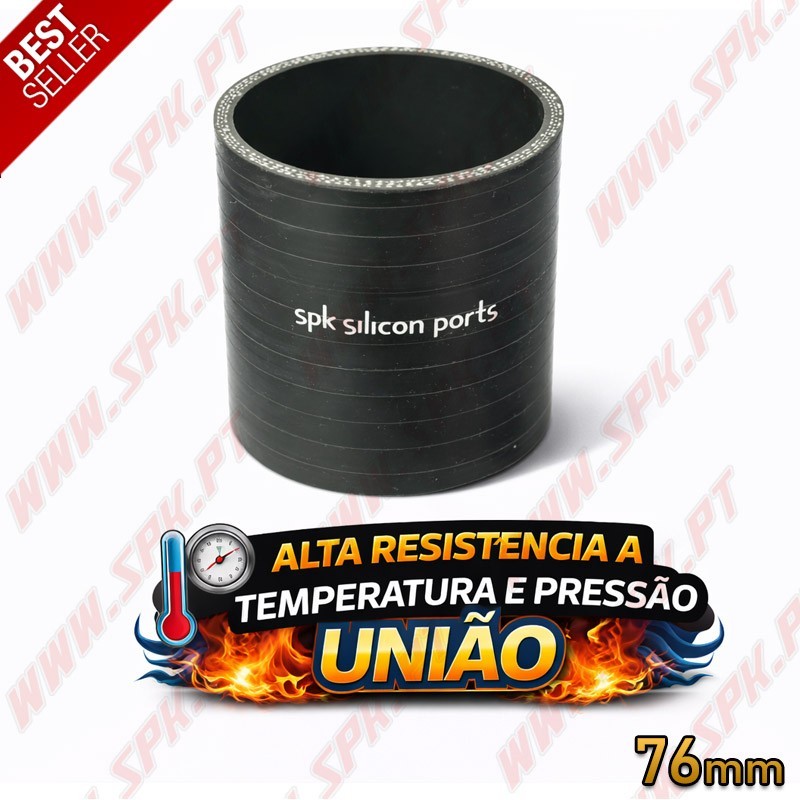 Tubo de Silicone União 76mm - Black Edition
