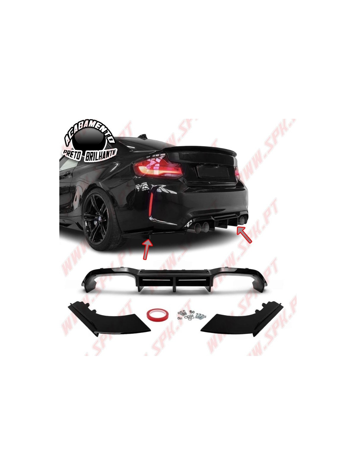 Difusor Traseiro Look WR - BMW M2 F87 (2016-2021)