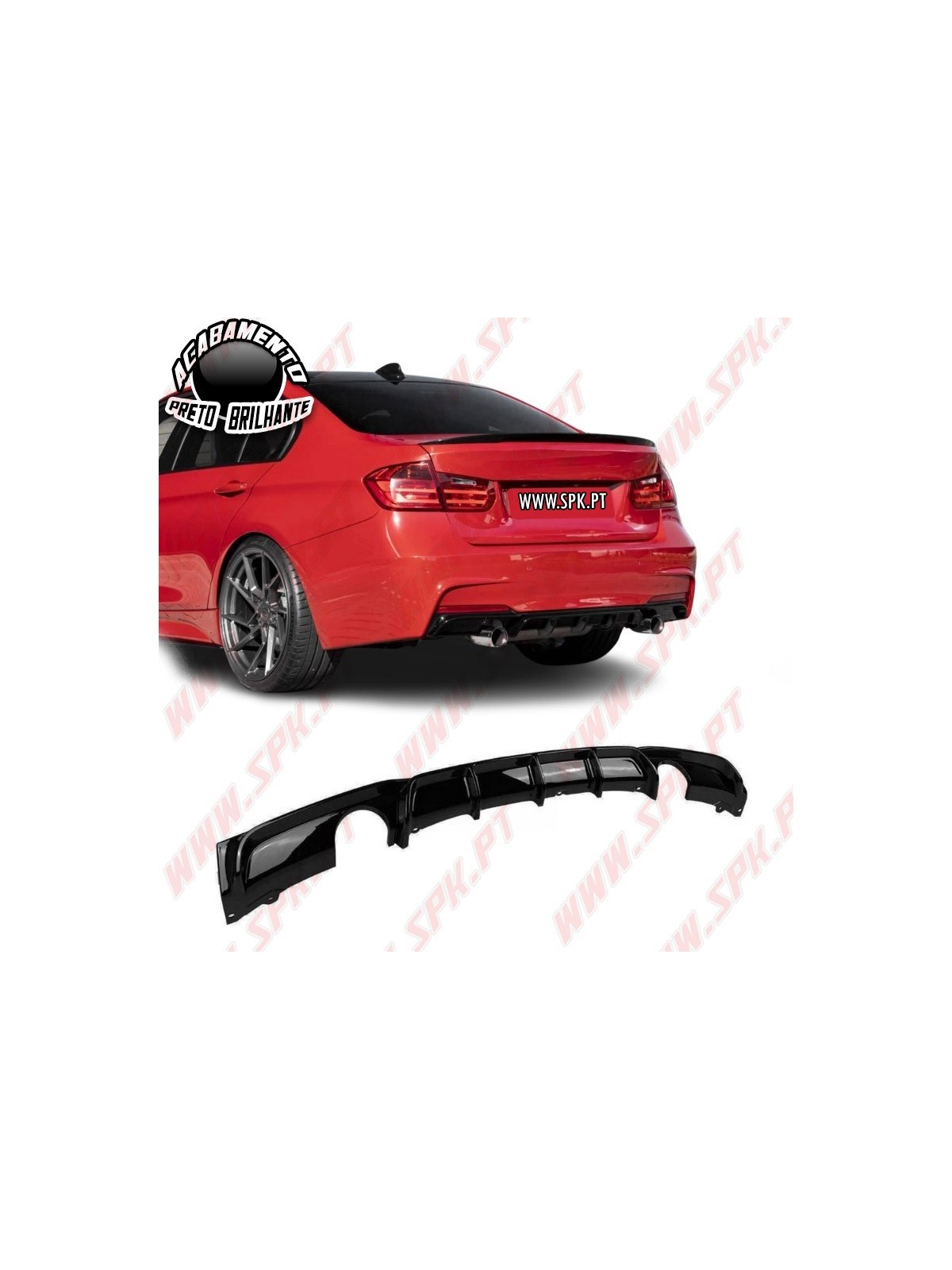 Difusor Traseiro Look M-Performance - BMW F30 / F31 (2011-2018)