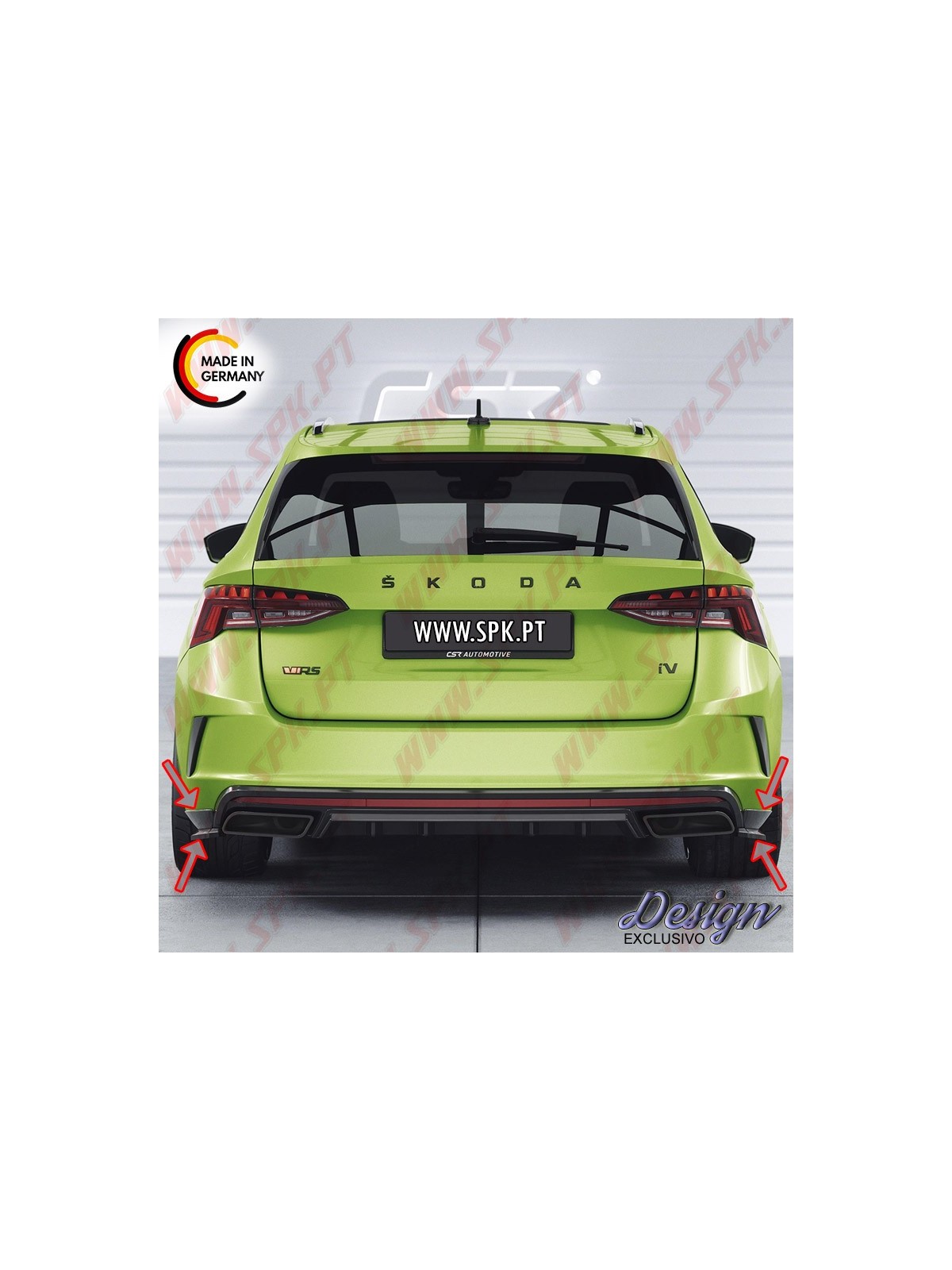 Extensão de Difusor - Skoda Octavia 4 RS / RS Plus (2019-)