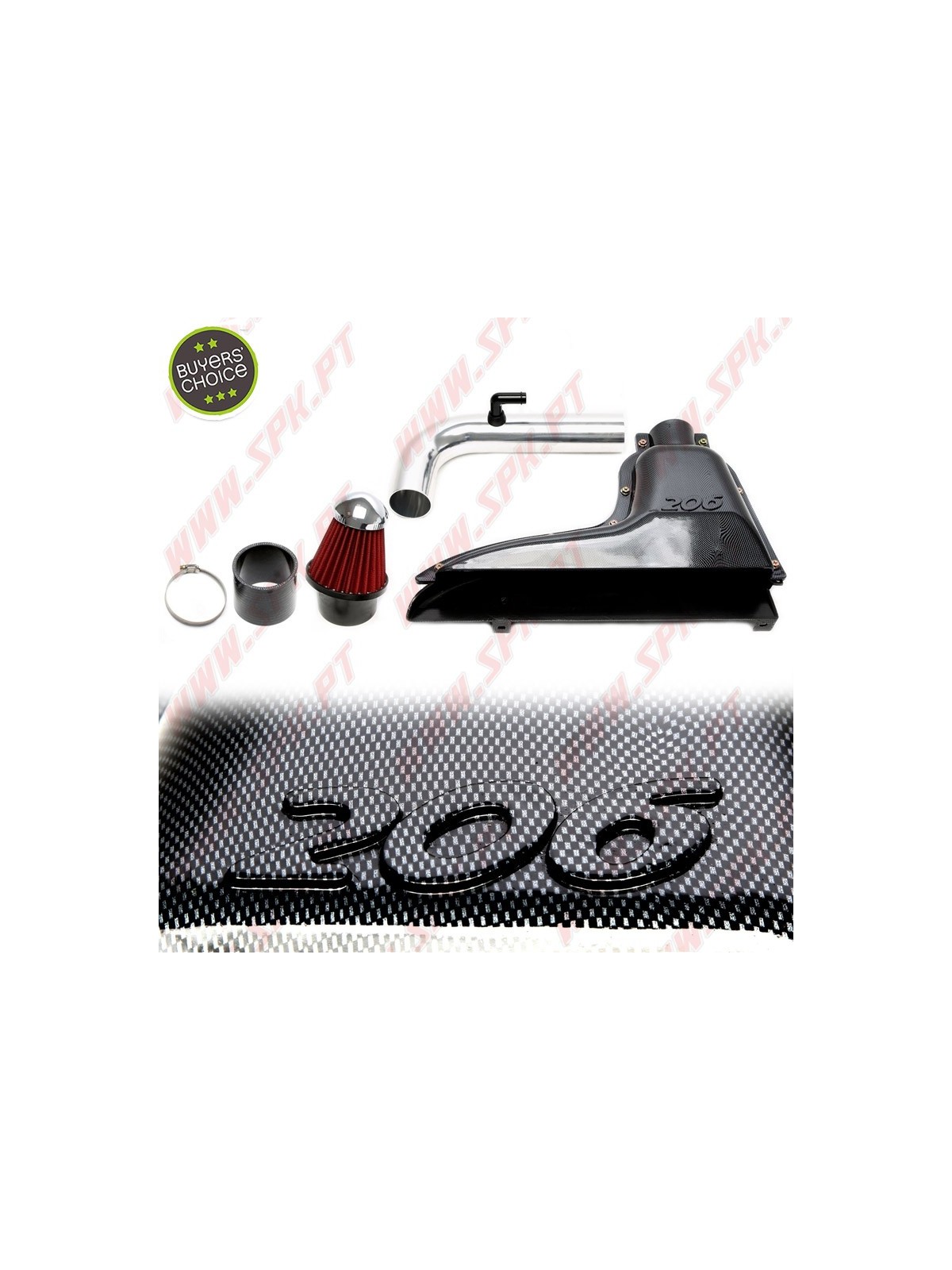 Kit Admissão Directa Peugeot 206 1.1 - 1.6 8v - Look Carbon