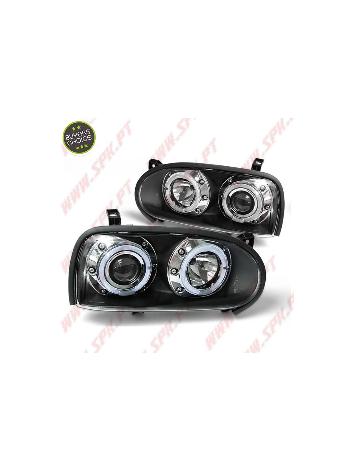 Faróis Angel Eyes LED V.2 / Black - VW Golf 3 (1991-1997)