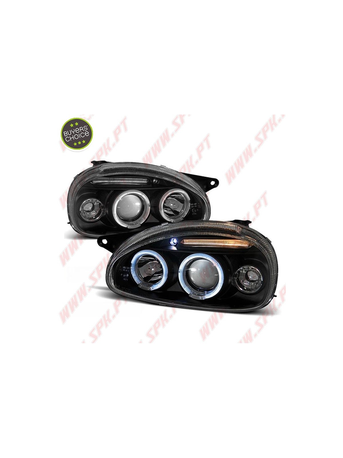 Faróis Angel Eyes LED / Black - Opel Corsa B (1993-2000)