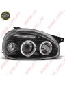 Faróis Angel Eyes LED / Black - Opel Corsa B (1993-2000)