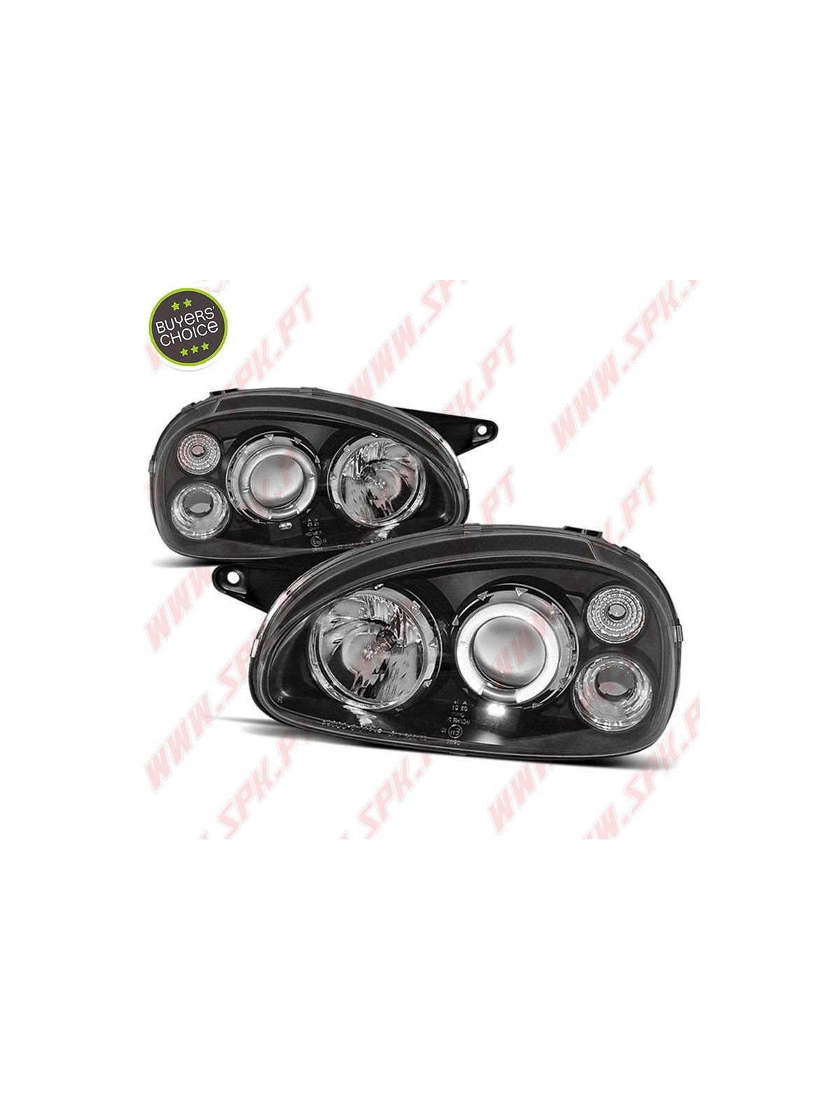 Faróis Angel Eyes LED / Black V.2 - Opel Corsa B (1993-2000)