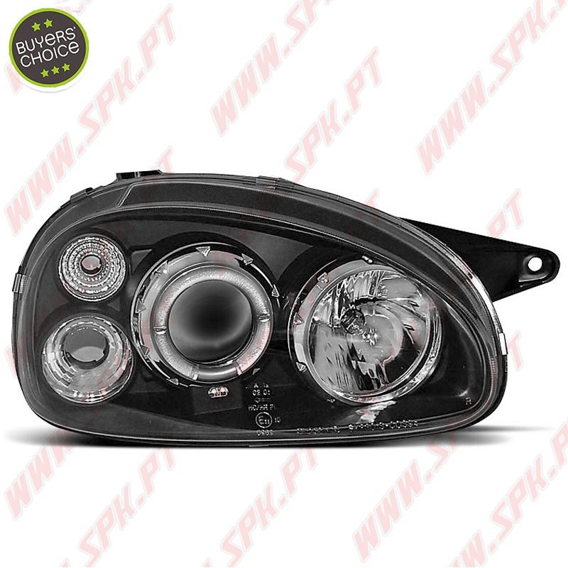 Faróis Angel Eyes LED / Black V.2 - Opel Corsa B (1993-2000)