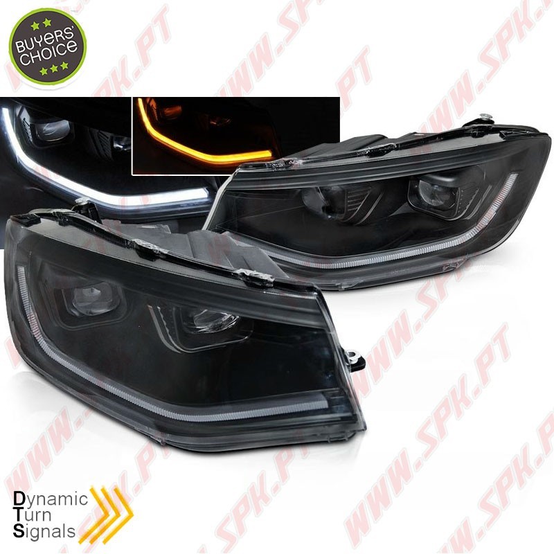 Faróis LED Tube-Light Dynamic / Black - VW Caddy (2020-)