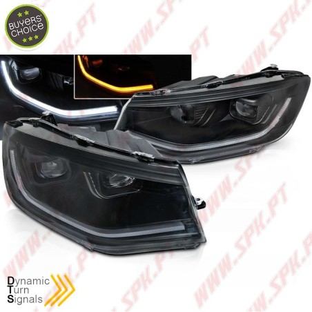 Faróis LED Tube-Light Dynamic / Black - VW Caddy (2020-)