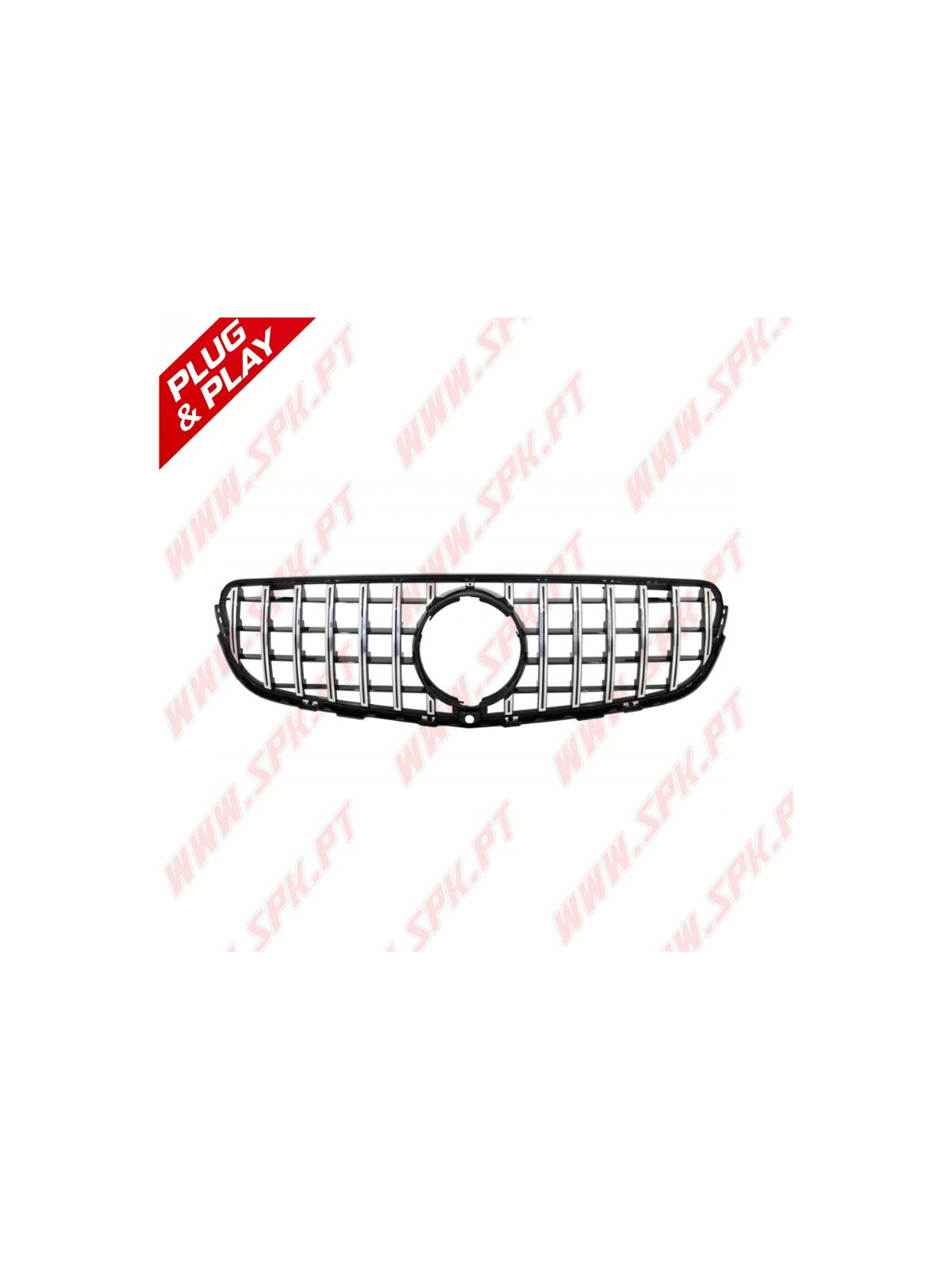 Grelha Frontal Look GTR Black+Chrome - Mercedes GLC X253 (2015-2019)