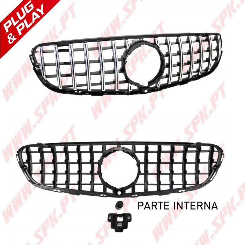 Grelha Frontal Look GTR Black+Chrome - Mercedes GLC X253 (2015-2019)