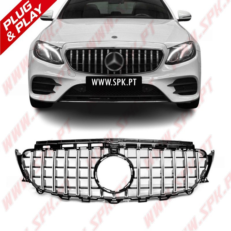 Grelha Frontal Look GTR Black+Chrome - Mercedes W213 / S213 / C238 / A238 (2016-2020)