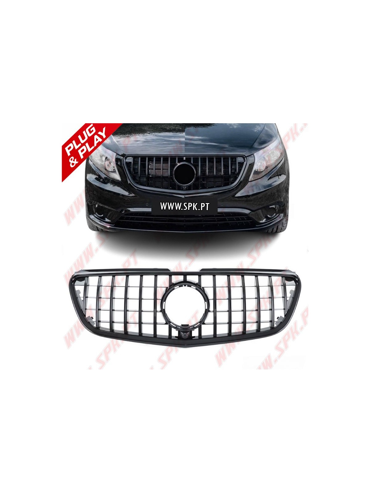 Grelha Frontal Look GTR Black - Mercedes Vito W447 (2014-2019)