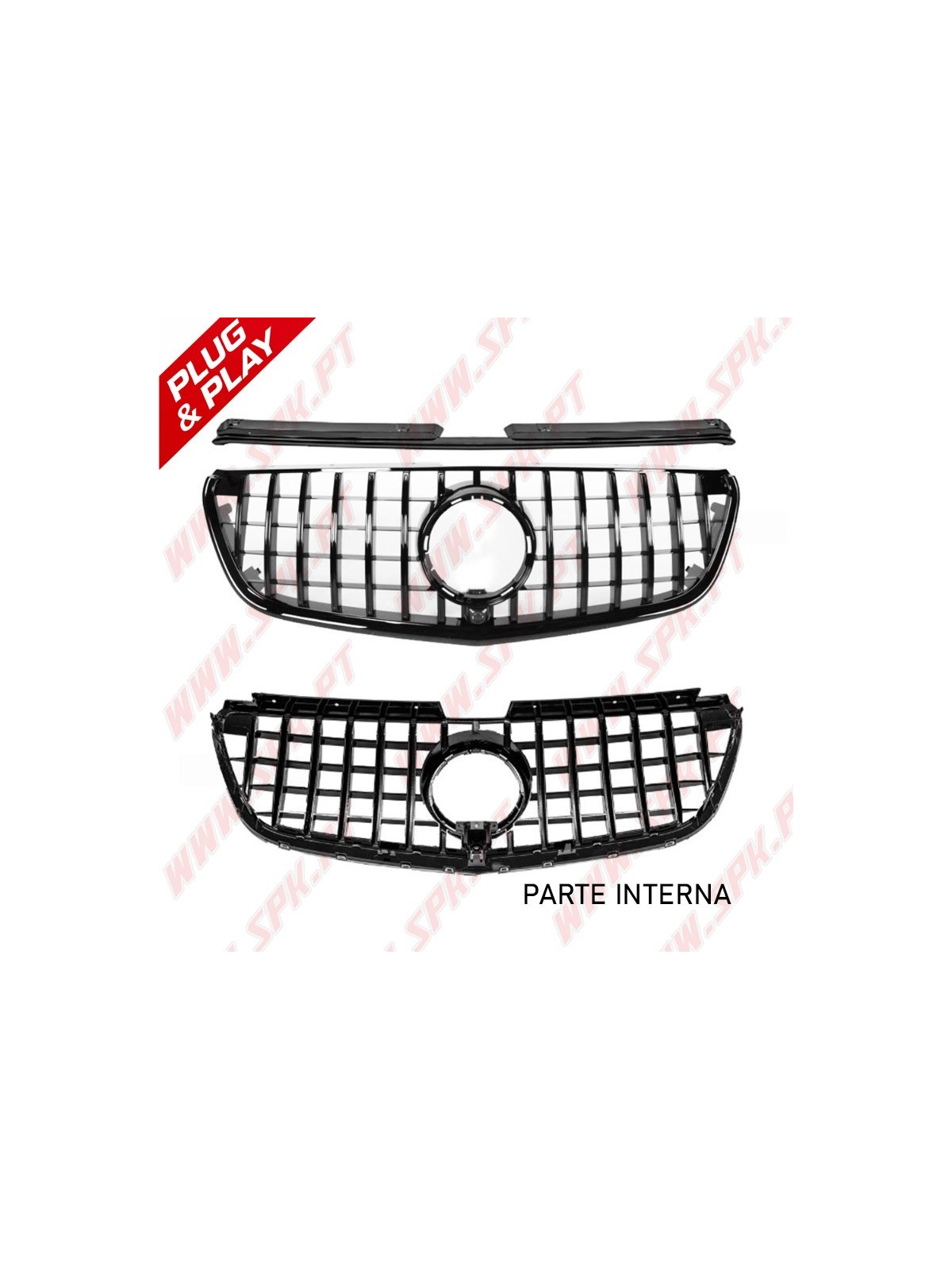 Grelha Frontal Look GTR Black - Mercedes Vito W447 (2014-2019)
