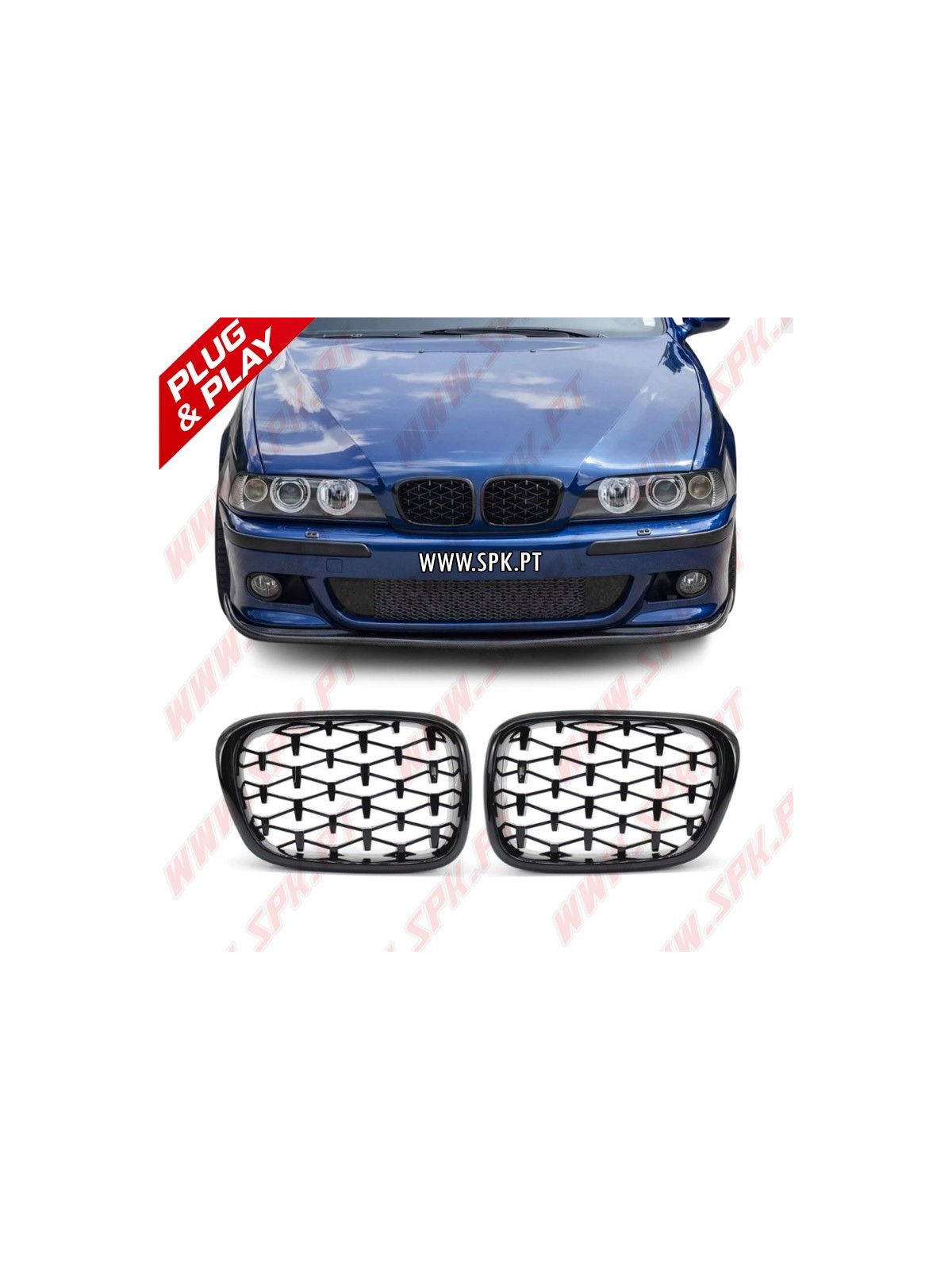 Grelhas Frontais Look Diamond - BMW E39 (1996-2003)