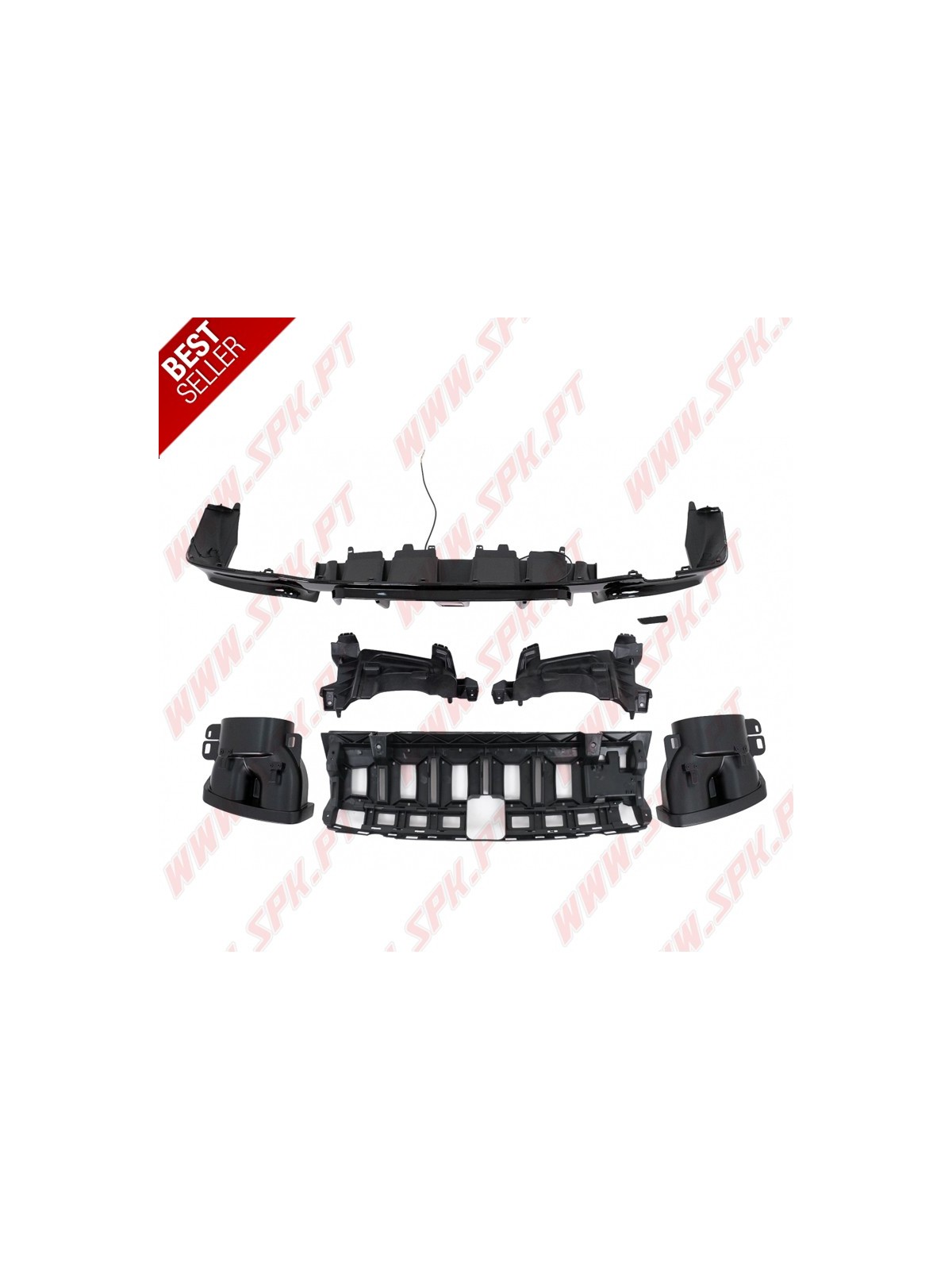 Difusor Traseiro Flash LED + Ponteiras Black Look Brabus - Mercedes W213 Sport Line (2016-2019)