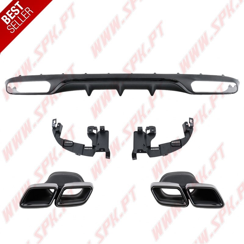 Difusor Traseiro + Ponteiras Smoke Look E63 AMG - Mercedes W213 Standard (2016-2019)