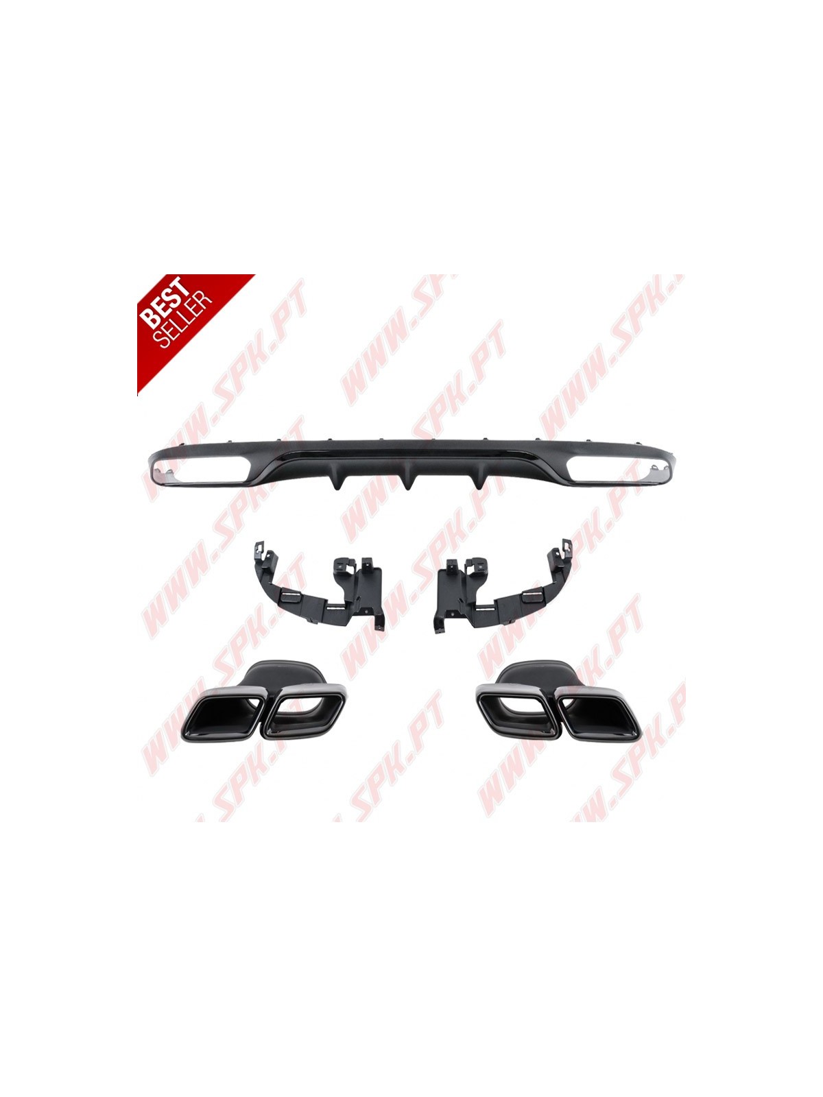 Difusor Traseiro + Ponteiras Smoke Look E63 AMG - Mercedes W213 Standard (2016-2019)