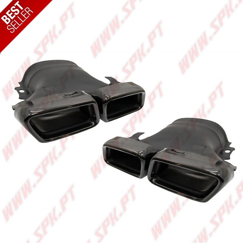 Difusor Traseiro + Ponteiras Black Edition Look E63 AMG - Mercedes W213 Sport Line (2016-2019)