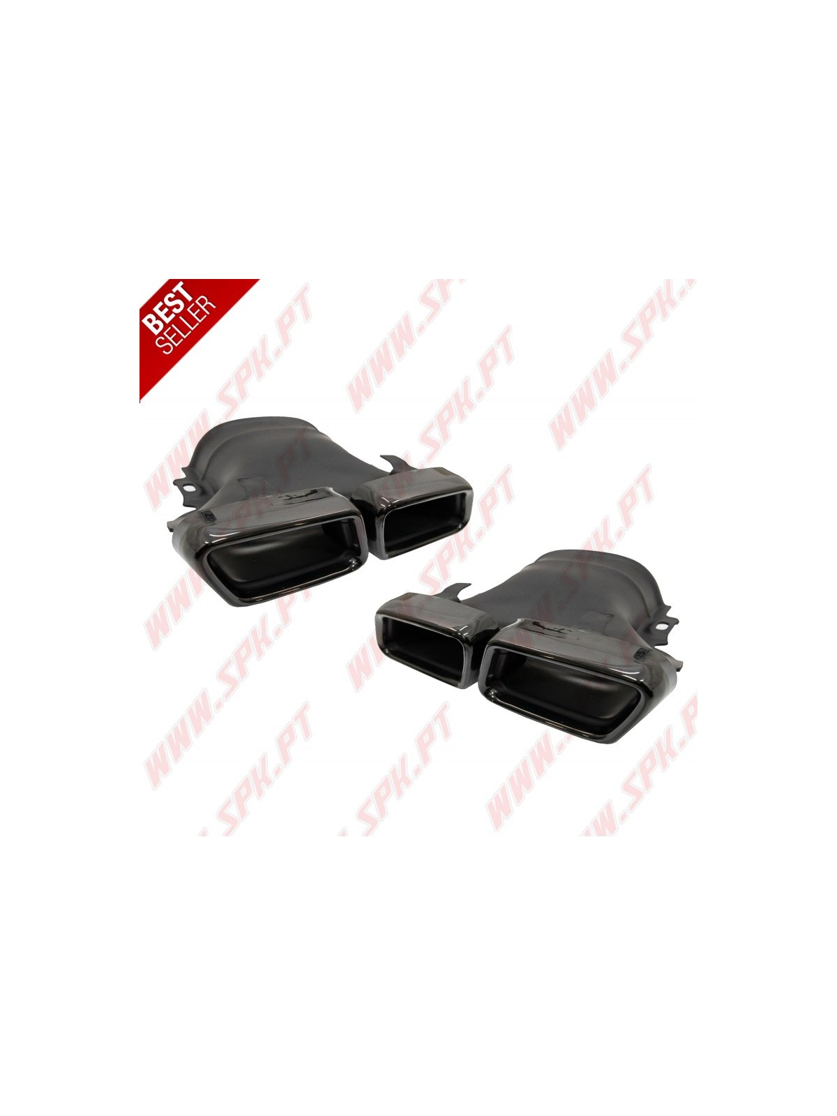 Difusor Traseiro + Ponteiras Black Edition Look E63 AMG - Mercedes W213 Sport Line (2016-2019)