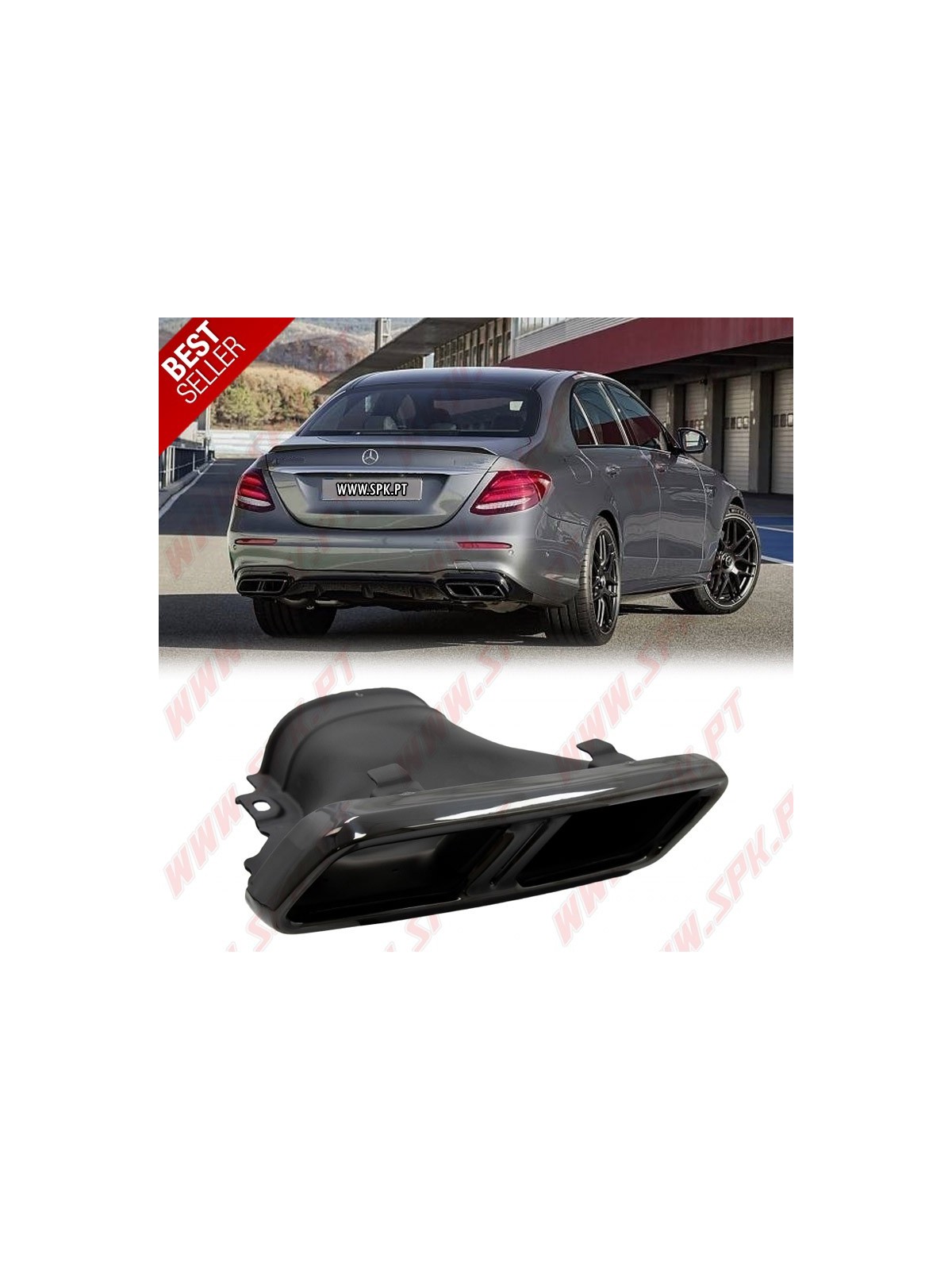 Difusor Traseiro + Ponteiras Black Edition Look E63s AMG - Mercedes W213 Sport Line (2016-2019)