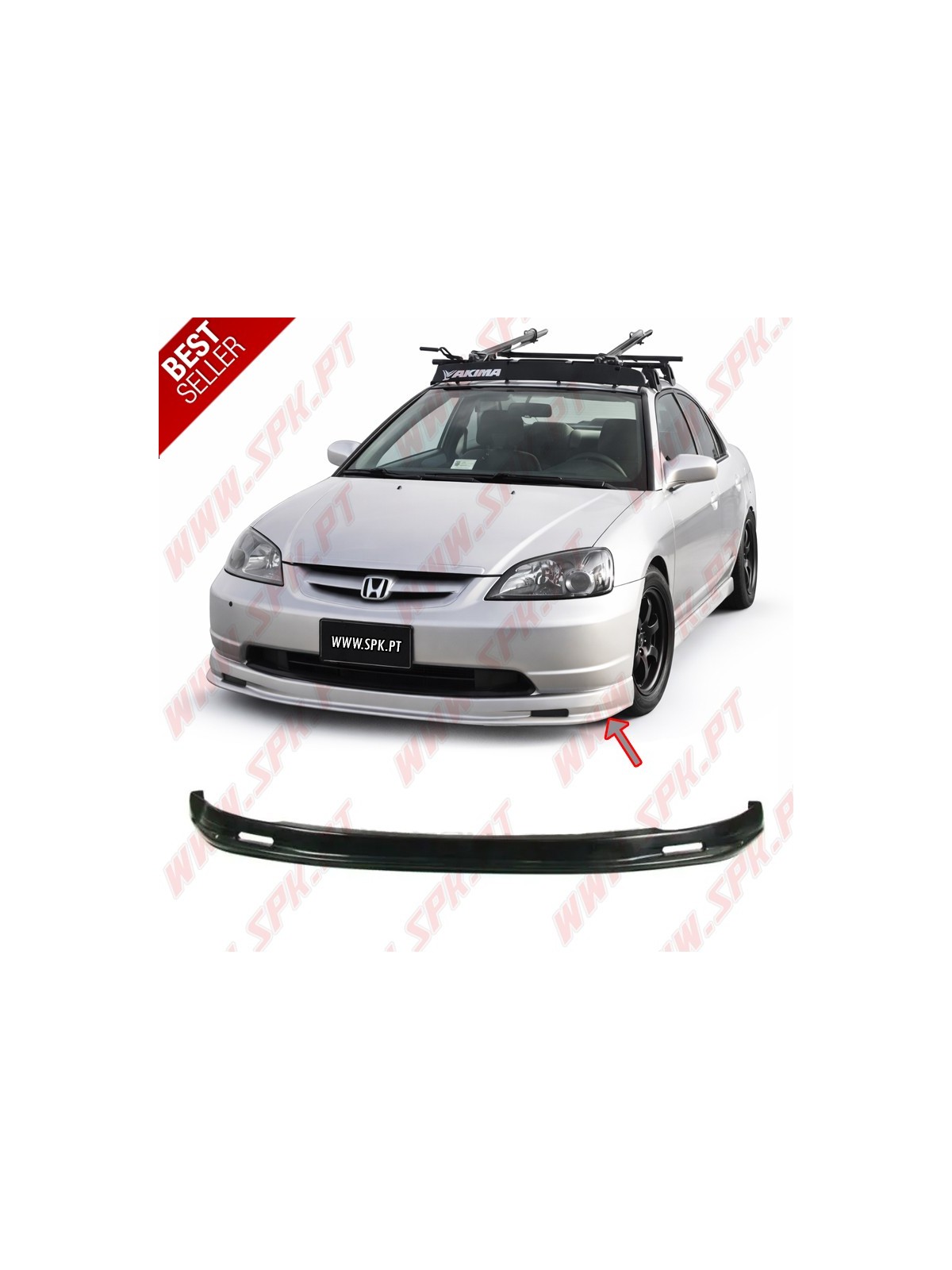 Lip Spoiler Frontal Look Mugen - Honda Civic ES / EM (2000-2003)