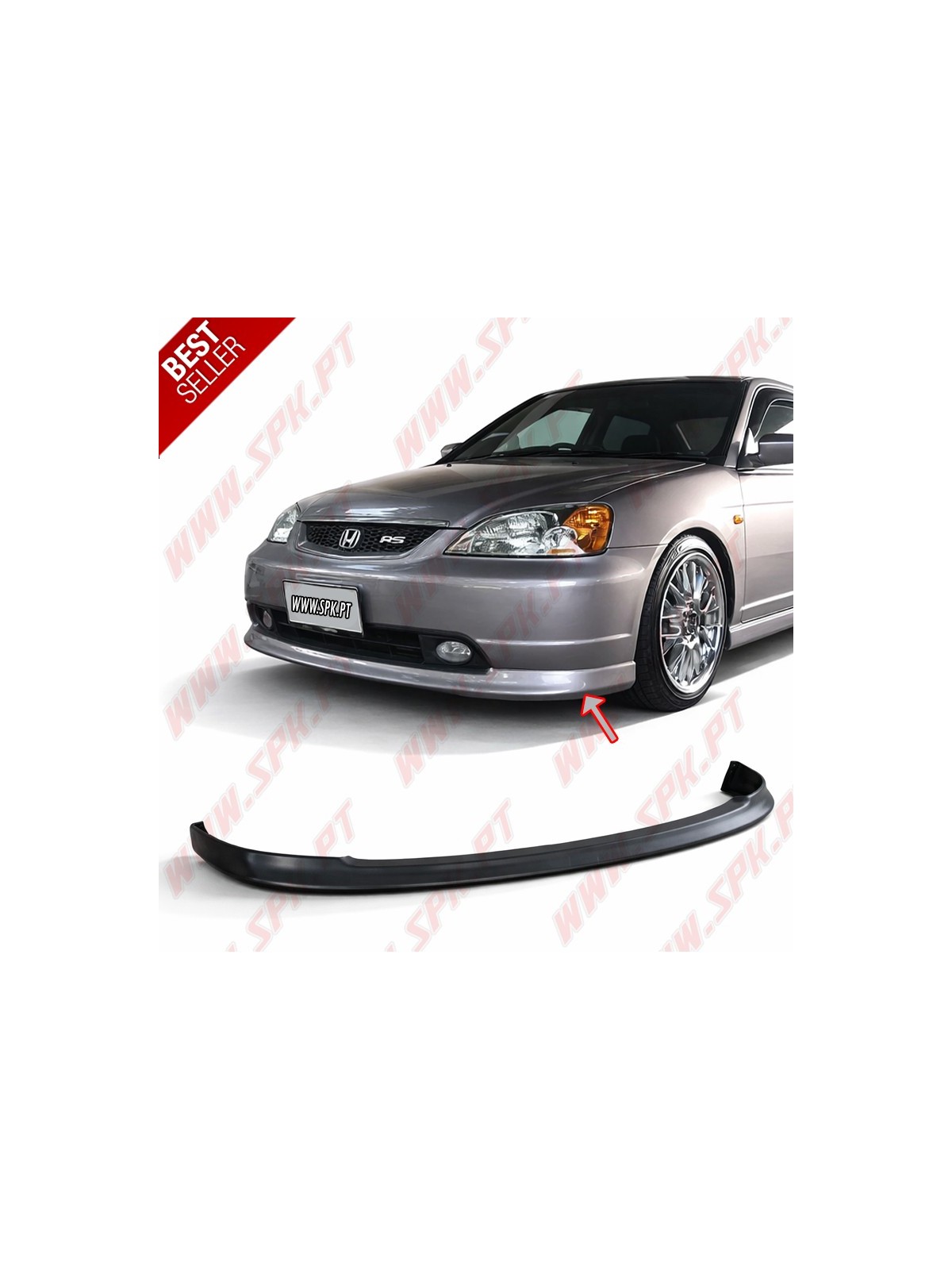 Lip Spoiler Frontal Look RS - Honda Civic EM2 Coupe (2001-2005)
