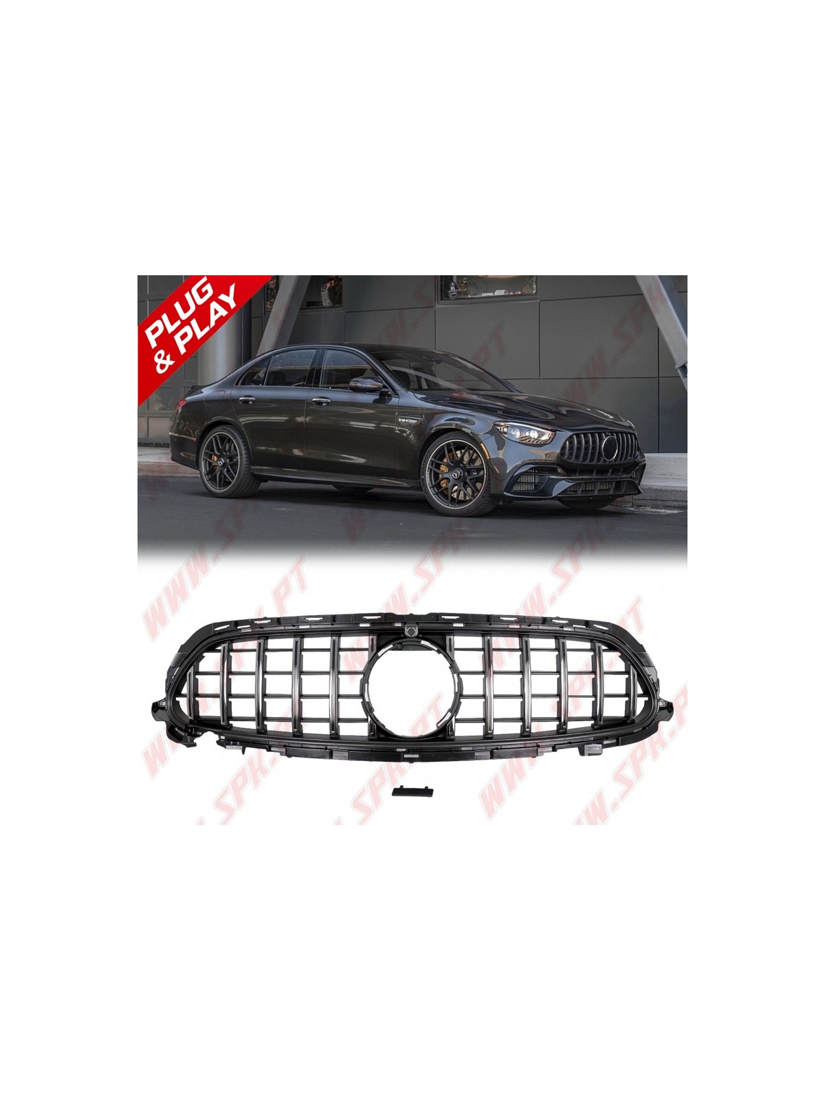 Grelha Frontal Look GTR Black+Chrome - Mercedes W213 / S213 / C238 / A238 (2020-)