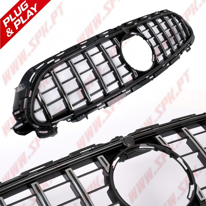 Grelha Frontal Look GTR Black+Chrome - Mercedes W213 / S213 / C238 / A238 (2020-)