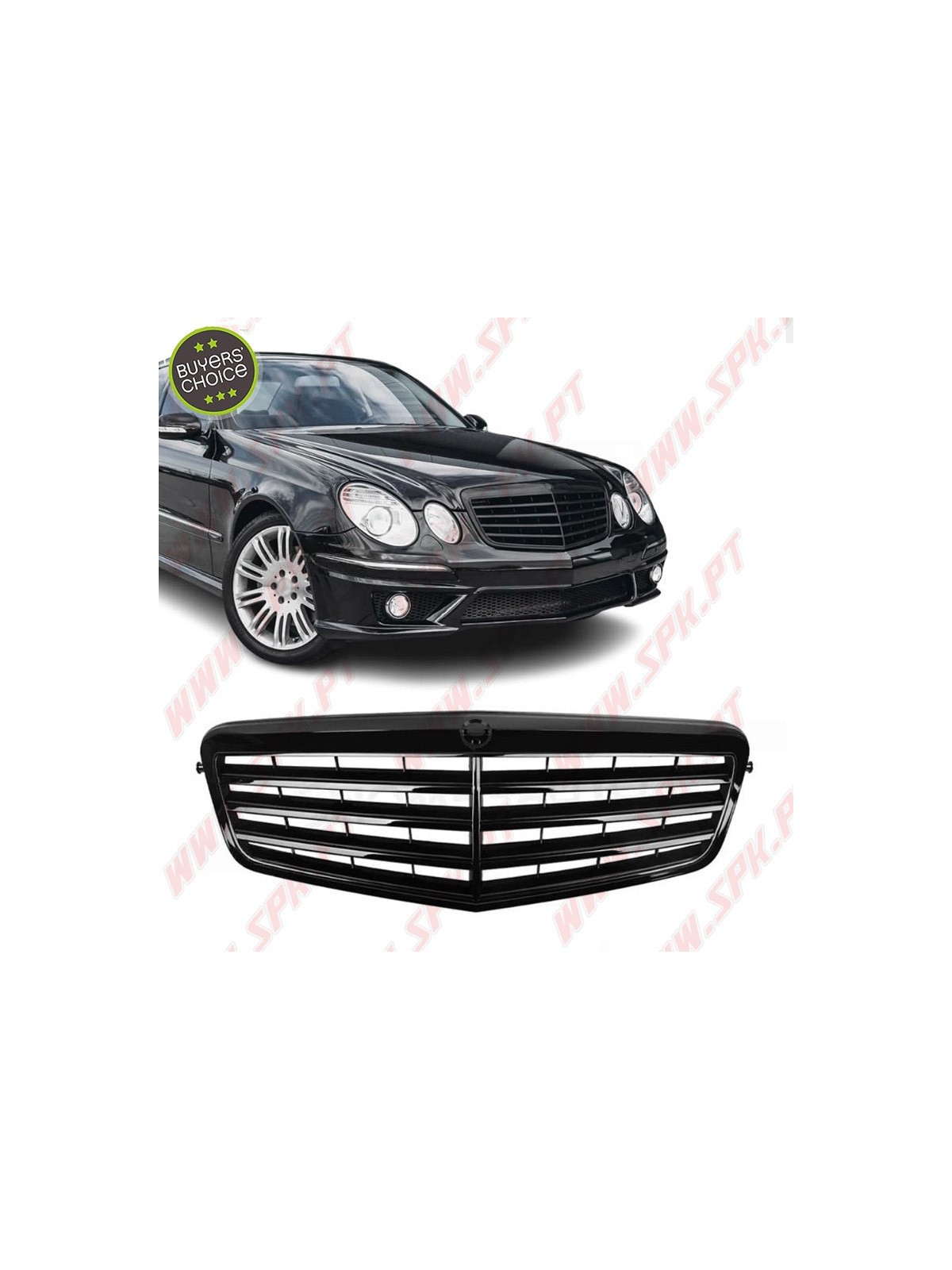 Grelha Frontal Look Sport Black Gloss - Mercedes W211 (2006-2009)