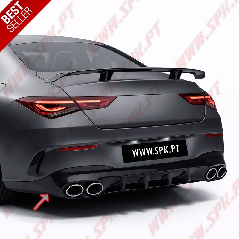 Difusor Traseiro + Ponteiras Look 45s AMG - Mercedes CLA C118 / X118 Sport Line (2019-2025)