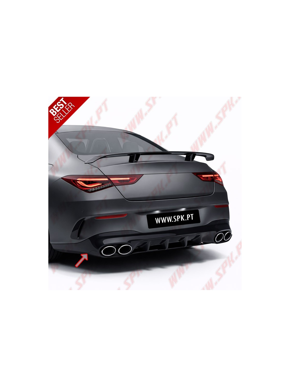 Difusor Traseiro + Ponteiras Look 45s AMG - Mercedes CLA C118 / X118 Sport Line (2019-2025)
