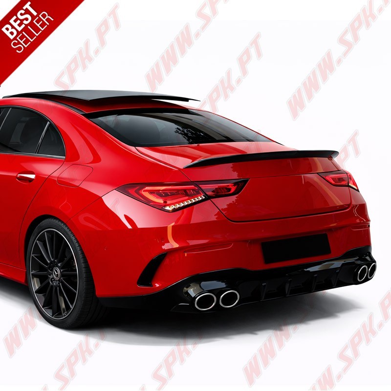 Difusor Traseiro + Ponteiras Look 45s AMG - Mercedes CLA C118 / X118 Sport Line (2019-2025)