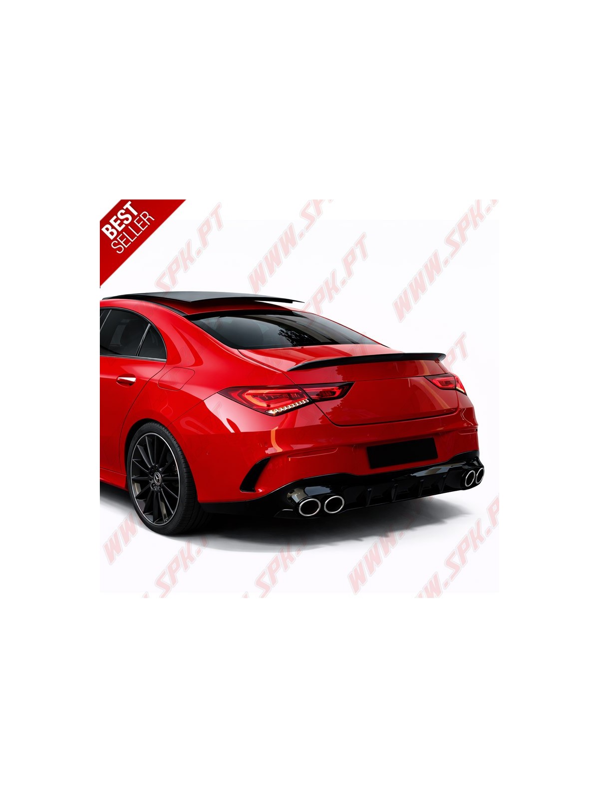 Difusor Traseiro + Ponteiras Look 45s AMG - Mercedes CLA C118 / X118 Sport Line (2019-2025)