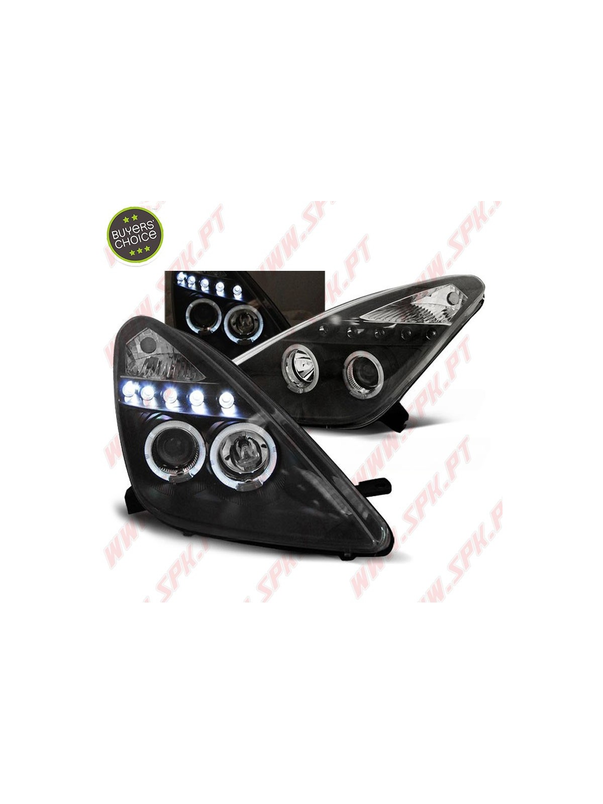 Faróis Angel Eyes LED / Black - Toyota Celica T230 (1999-2005)